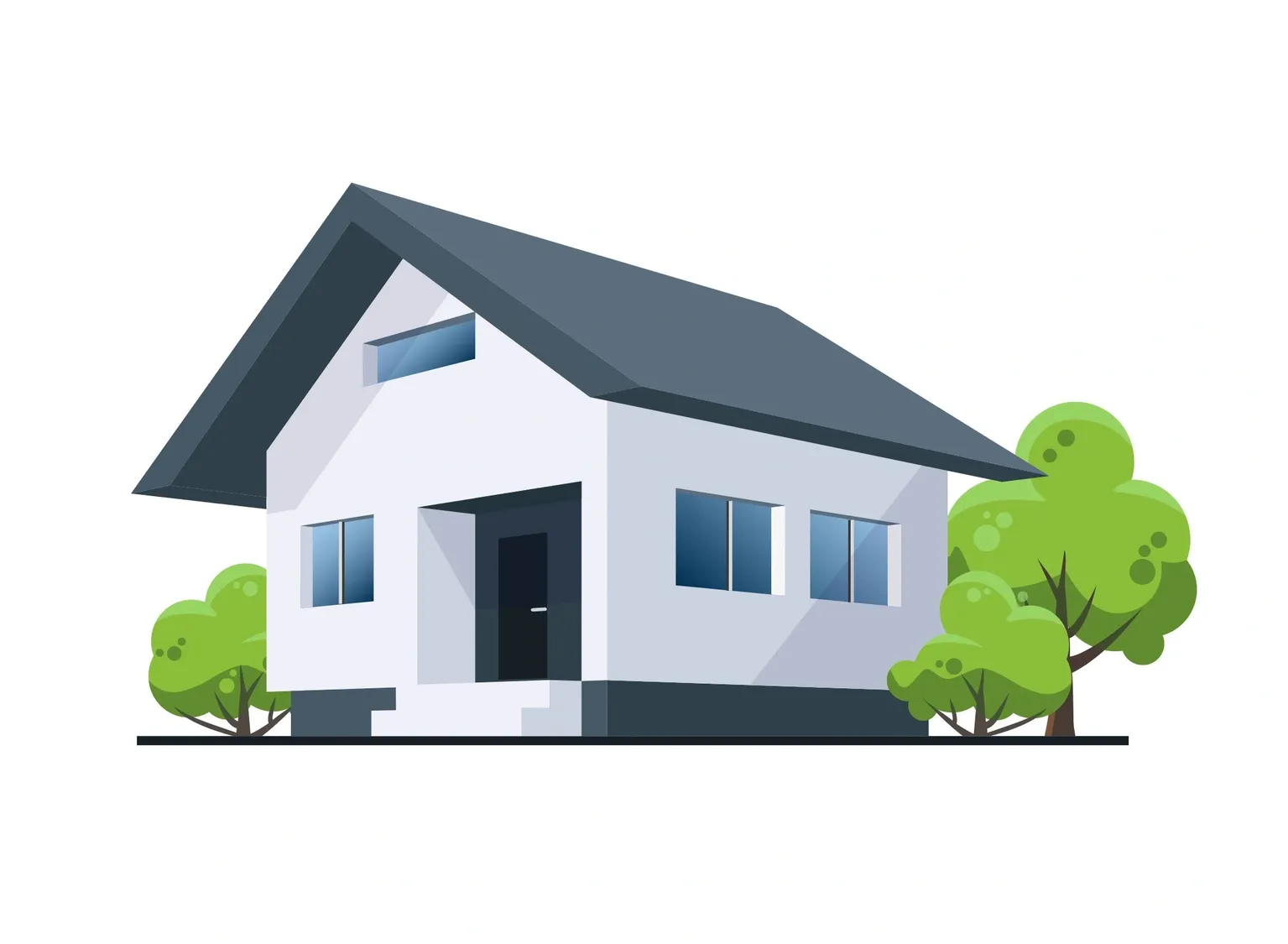 A stylish cartoon photo of a residential house.