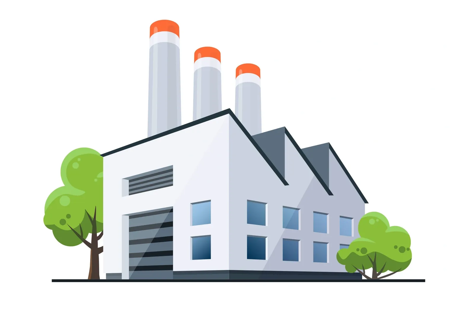 A stylish cartoon photo of an industrial plant.